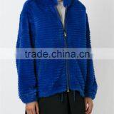 Shandao OEM Custom Long Sleeve Fashional Women Warm Blue Mink Coat thumbnail-3