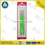 3 Pack Blister Card Green Color Plastic Handle Iron Crochet Hook