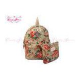 Fashionable PVC Waterproof Ladies Flower Print Backpack Floral school bag