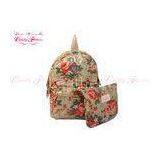 Fashionable PVC Waterproof Ladies Flower Print Backpack Floral School Bag