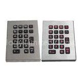 IP65 21 key marine keyboard , stainless steel keyboard with red backlight