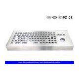 86 Keys Dust-proof Metal Industrial Ccomputer Desktop Keyboard With Trackball