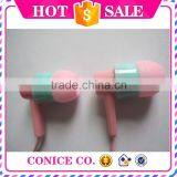 2015 Hottest Sale Waterproof Pink Silicone Plastic Plug in Ear Earbuds Magic Stereo HIFI Handsfree Wired Earphones With Mic thumbnail-4
