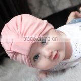 Solid Baby Turban Hat With Bow, Fashion Newborn Turban Hat