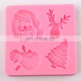 Santa Claus flying reindeer christmas tree snowman silicone mold