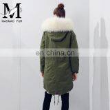Black Parka London Style Parka Womens Colorful Fox Fur Lined Winter Parka for Girls thumbnail-1