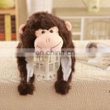 Top quality stuffed plush monkey hat with fur fabric