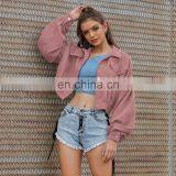 New Women Loose Classic Crop Moto Biker Coat Autumn Lady Basic Plus Size Outerwear Jacket thumbnail-4