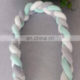 Mixed Colors Baby Crib Pillow Braided Crib Bumper Knot Decorative Bolster Pillow thumbnail-3