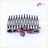 China Factory Price Girls Fashion Women Metal Crystal Flower Hair CombS Headwear Accessory thumbnail-2