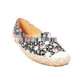 Lady Linen Flat Shoes Spring Flower Canvas Espadrilles Shoes thumbnail-2