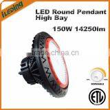 5 Years Warranty 150W 5000K 14250lm Round Pendant LED High Bay Light