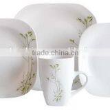 Unbreakable Square Shape Dinner Plate Set With Cheap Price Porcelain Square Shape Dinner Set With Decal thumbnail-1