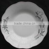Porcelain Soup Palte With Cut Edge Shape Supply for BANGLADESH Ceramic Soup Palte With Decal and Line thumbnail-2