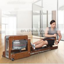 Home Fitness Custom Folding Rower Wooden Foldable Water Rowing Machine