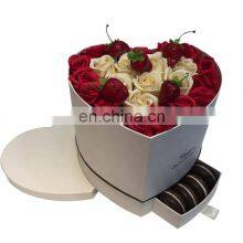 Free Samples China Manufacturer Custom Printing High Quality Luxury Rose Flower Ornament Gift Paper Boxes Heart Shape Packaging