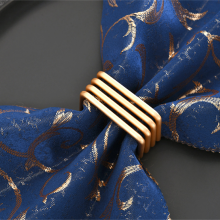 Factory Cheap Wholesale Wedding Gold Spiral Square Napkin Ring thumbnail-2