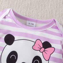 3pcs Newborn Baby's Cartoon Moon & Cloud Pattern Footed Bodysuit, Casual Comfy Long Sleeve Romper, Toddler & Infant Girl's Onesie, As Gift thumbnail-3