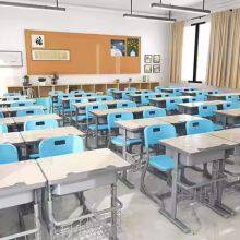 School Furniture Price Suppliers Single School Desk and Chair With Height Adjustable With MDF Top for Student Used thumbnail-3