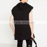 New Style Men's Blank Pullover Black Sleeveless Hoodies thumbnail-2