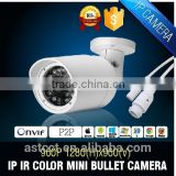Mini Bullet H.264 Camera POE Function IP Color 1.3MP Night Vision Fixed Lens Bullet Camera