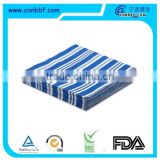 Blue and white stripe paper napkin