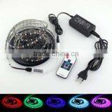 PCB Black 5m 5050 300smd RGB LED Strip Light IP65+10Key RF Remote+12V 5A Power