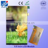 Paper thin 5.5 inch 720x1280 resolution TFT LCD Display Modules without touch panel