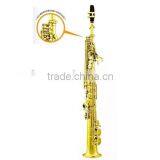 High Grade Bb Key Dark Gold Lacquer Straight Soprano Saxophone With G Key thumbnail-6