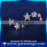 Simple Trendy Styles Gold Plate Rhinestone Star Earring Woman E1946 thumbnail-1