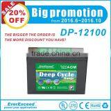 2016 Big Promotion Everexceed Deep Cycle Agm Battery,12V 100AH Deep Cycle Battery