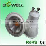 Hotsale 3w/5w/7w 170-265V 50*H55mm Aluminum+plastic COB GU10 LED Spot Lamps