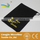 Promotion Microfiber Fabric Drawstring Bag Pressed with Gold Logo