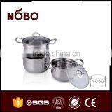 Drum Shape Steel Handles Stainless Steel Cooking Pot Set thumbnail-6