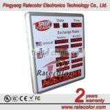Red Color Foreign Currency Exchange Rates 7 Segment Led Display