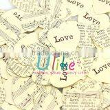 Vintage Newsprint Heart Shape Confetti Table Confetti Beautiful and Unusual Table Confetti. thumbnail-1