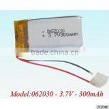 602030 300mah 3.7v Quality Rechargeable Lipo Battery