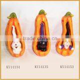 Handmade Ceramic Halloween Pumpkin Tealight Holder Decoration for Sale