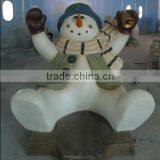 Fiberglass Christmas Decoration Fiberglass Sitting Snowman thumbnail-1