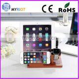 100% Bamboo Wood Multi-device Charging Station Phone Stand thumbnail-4