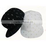 White Cotton Flat Brim Snap Back Blank Hat thumbnail-1