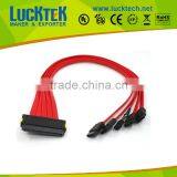 SFF-8484 SAS 32 Pin to 4x SATA Fanout Cable With Power, 0.5m thumbnail-1