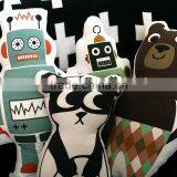 Creative Lovely Cartoon Style Radio Wave Panda Brown Bear and Hook Robot Plush Toy Back Pillow Cushion thumbnail-4