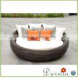 Durability round wicker rattan garden outdoor used daybed