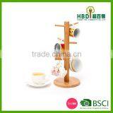 High Quality Hot Selling Bamboo Wooden Cup Hanger Rack Wholesale thumbnail-2
