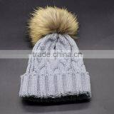 Wholesale New Arrival Custom Raccoon Fur Ball Kid Beanie Hat thumbnail-6