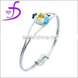 925 Sterling Silver Imitation Jewellery Fashion Enamel Bird Bangle thumbnail-1