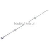 High Value Rhodium Plated Custom Hamsa Charm Silver Bracelet thumbnail-2