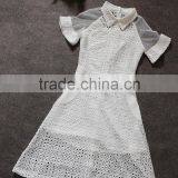 2015 High Quality French White Lace/indian Water Soluble Polyester Embroidery Lace Fabric for Women Wear thumbnail-4