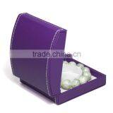 Purple Arc-shaped PU Jewelry Case Gift Box For Gem Wholesale thumbnail-3